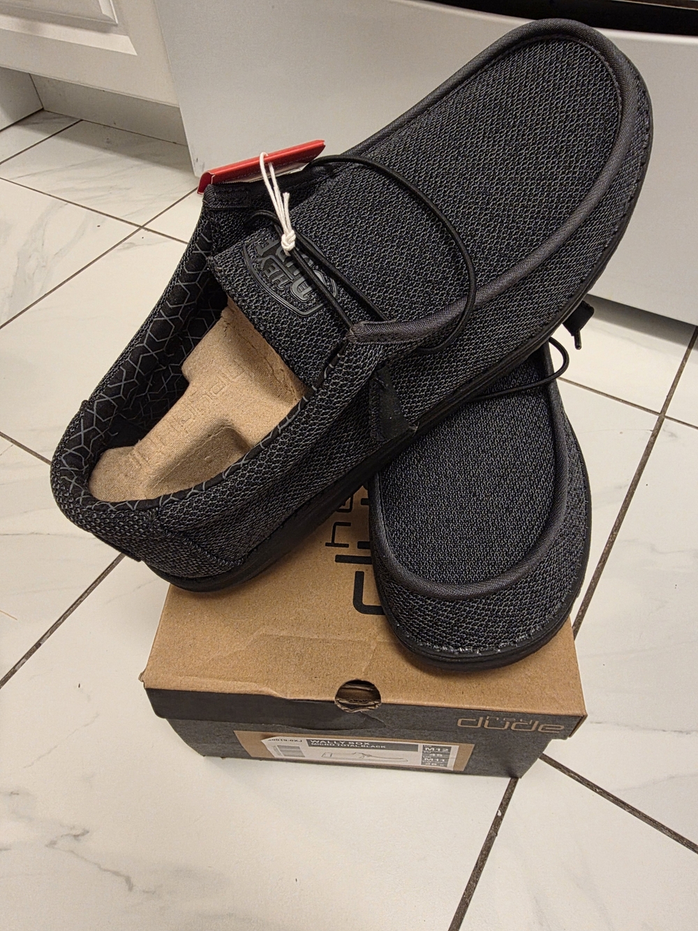 Hey Dude Men’s Black Slip-On Knit Casual Shoes